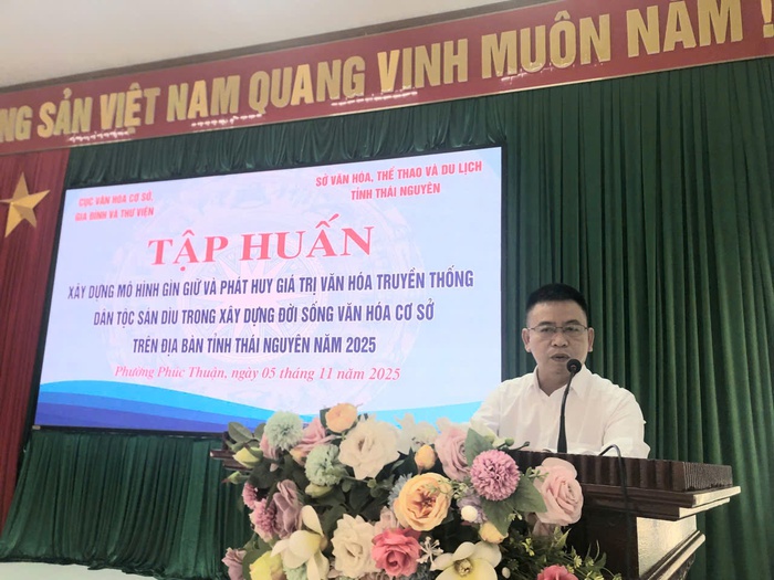 Thái Nguyên: Khai mạc lớp tập huấn xây dựng mô hình giữ gìn và phát huy giá trị văn hóa truyền thống dân tộc Sán Dìu- Ảnh 1.
