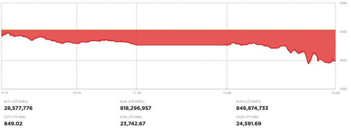 VN-Index thủng mốc 1.600 điểm: Lực bán lan rộng, bluechip đồng loạt “đỏ lửa”- Ảnh 1.