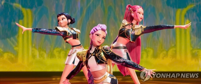 Một cảnh trong bộ phim hoạt hình "K-Pop Demon Hunters" của Netflix - Ảnh: Yonhap News