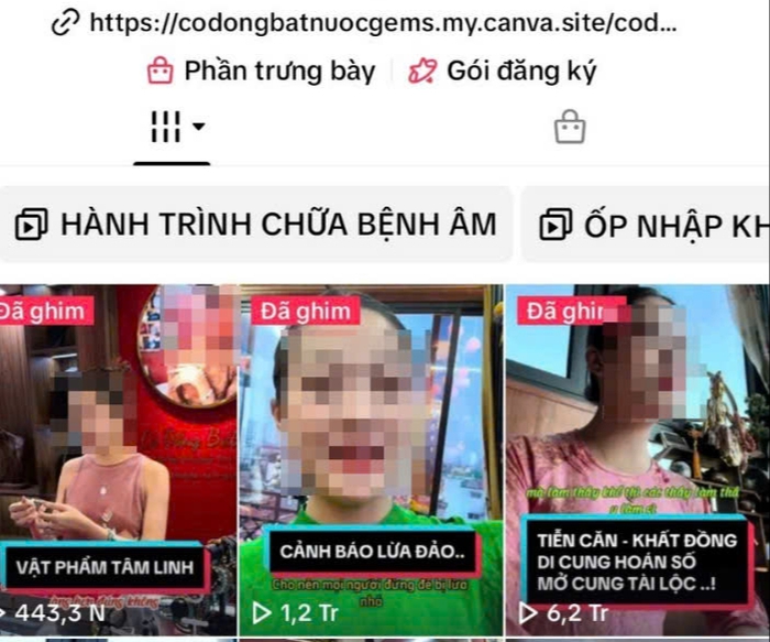 Tài khoản Tik Tok của “cô đồng bát nước”