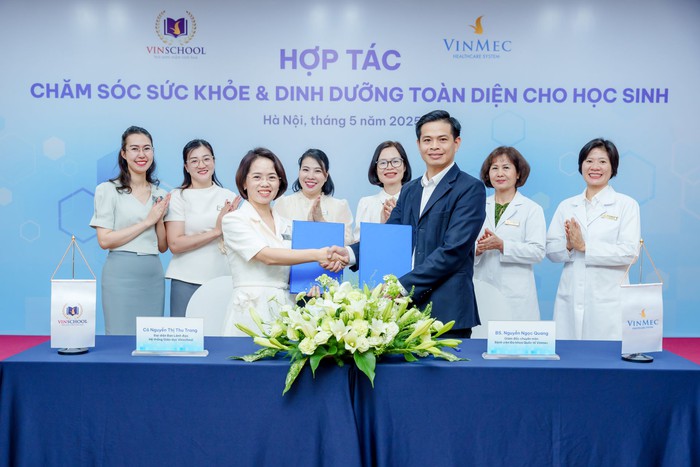 Vinschool và Vinmec ký thỏa thuận hợp tác toàn diện, nâng chuẩn chăm sóc sức khỏe mầm non cho hơn 15.000 học sinh- Ảnh 1. Vinschool và Vinmec ký thỏa thuận hợp tác toàn diện, nâng chuẩn chăm sóc sức khỏe mầm non cho hơn 15.000 học sinh- Ảnh 1.