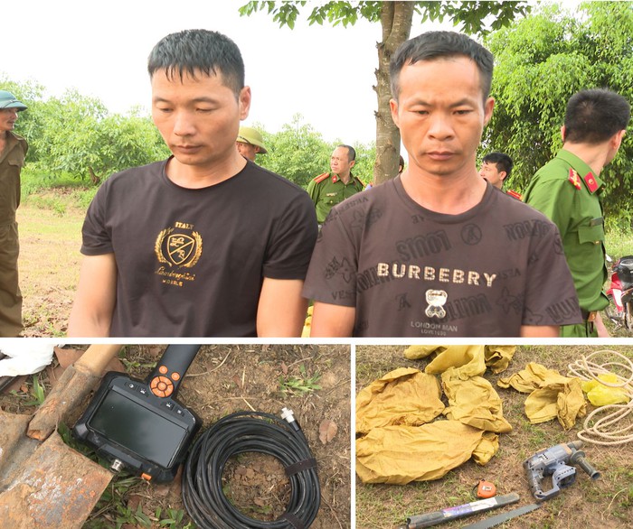 Bắt 2 đối tượng người nước ngoài xâm hại lăng mộ vua Lê Túc Tông để tìm cổ vật- Ảnh 1. Bắt 2 đối tượng người nước ngoài xâm hại lăng mộ vua Lê Túc Tông để tìm cổ vật- Ảnh 1.
