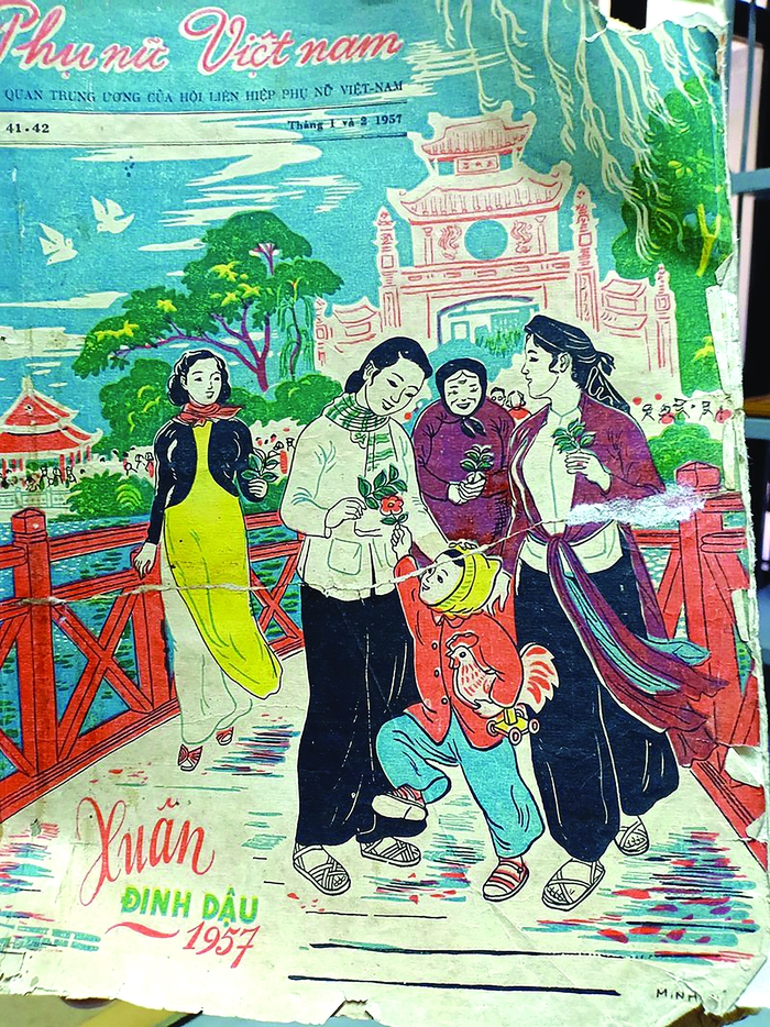 Trang bìa số báo Xuân Đinh Dậu 1957 của Báo Phụ nữ Việt Nam Trang bìa số báo Xuân Đinh Dậu 1957 của Báo Phụ nữ Việt Nam