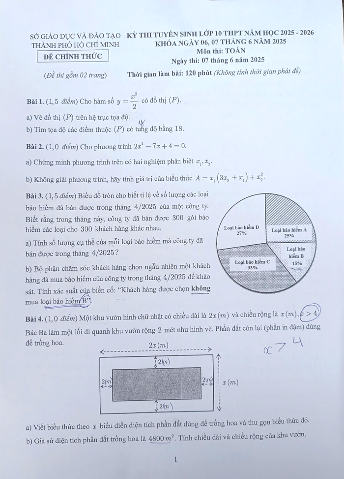 Đề thi toán vào lớp 10 TPHCM: Nhiều thí sinh nhận định chỉ làm được 7 - 8 điểm- Ảnh 2. Đề thi toán vào lớp 10 TPHCM: Nhiều thí sinh nhận định chỉ làm được 7 - 8 điểm- Ảnh 2.