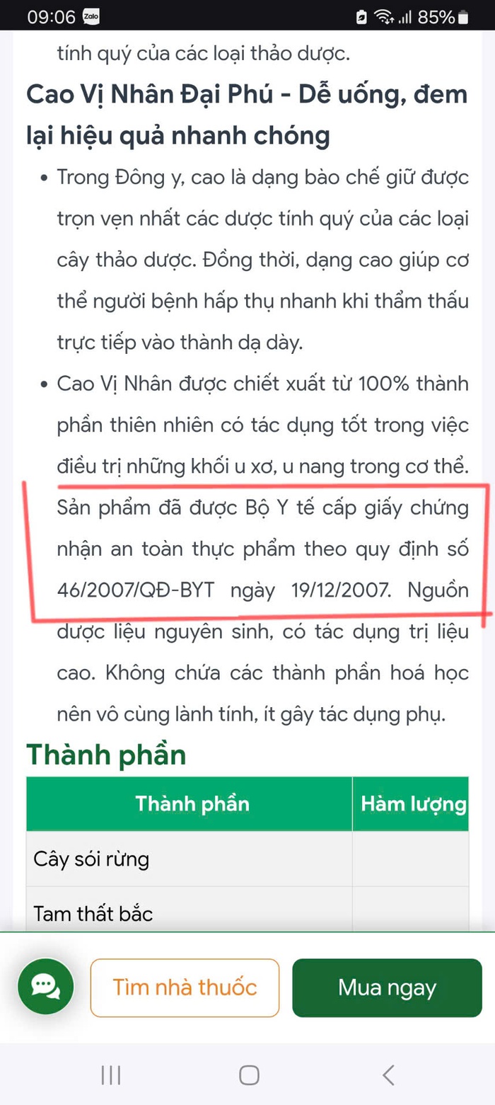 Quảng cáo thổi phồng công dụng Cao vị nhân như thuốc - Ảnh 3. Quảng cáo thổi phồng công dụng Cao vị nhân như thuốc - Ảnh 3.
