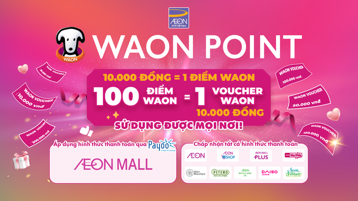 Tập đoàn AEON ra mắt Chương Trình Điểm Thành Viên “WAON POINT”: Mua sắm thêm tiện lợi, nhận ưu đãi mỗi ngày- Ảnh 1. Tập đoàn AEON ra mắt Chương Trình Điểm Thành Viên “WAON POINT”: Mua sắm thêm tiện lợi, nhận ưu đãi mỗi ngày- Ảnh 1.