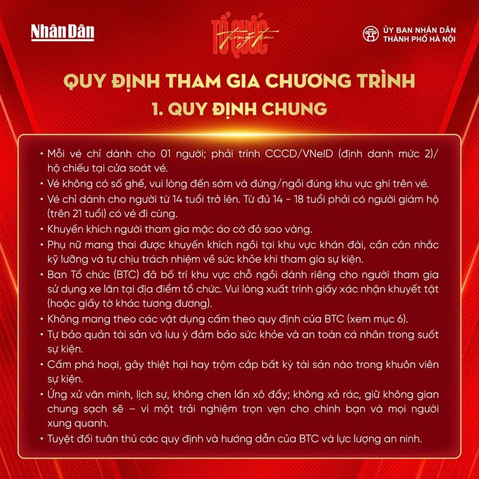 Những điều cần lưu ý khi tham gia concert "Tổ quốc trong tim"- Ảnh 3. Những điều cần lưu ý khi tham gia concert "Tổ quốc trong tim"- Ảnh 3.