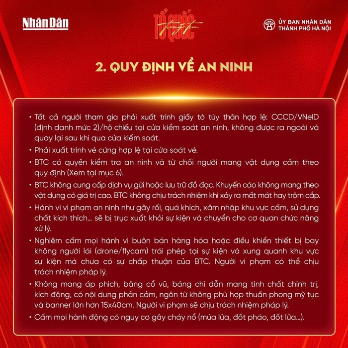 Những điều cần lưu ý khi tham gia concert "Tổ quốc trong tim"- Ảnh 4. Những điều cần lưu ý khi tham gia concert "Tổ quốc trong tim"- Ảnh 4.
