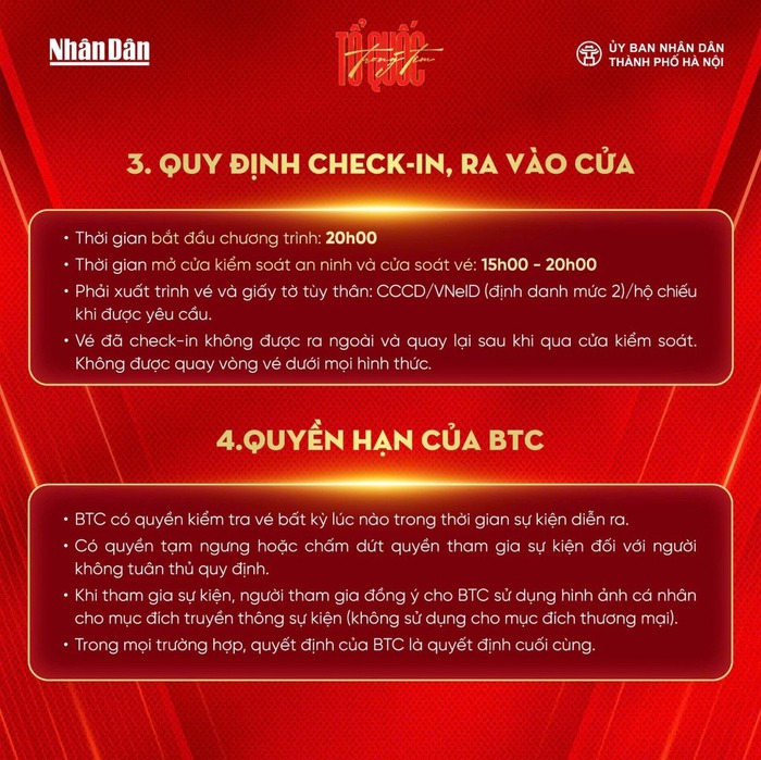 Những điều cần lưu ý khi tham gia concert "Tổ quốc trong tim"- Ảnh 5. Những điều cần lưu ý khi tham gia concert "Tổ quốc trong tim"- Ảnh 5.