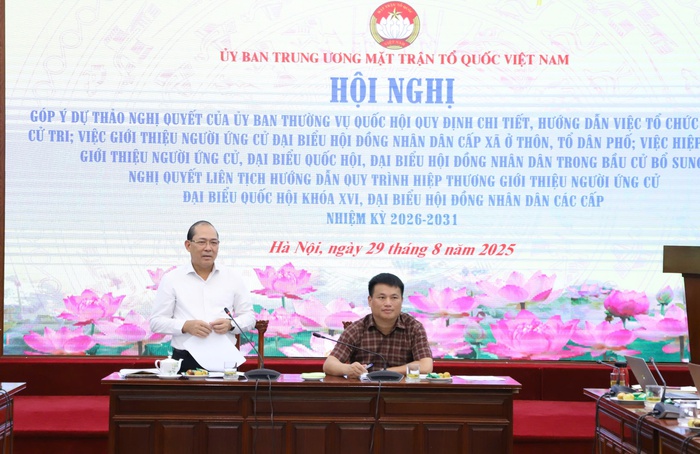 UBTƯ MTTQ Việt Nam góp ý dự thảo Nghị quyết của Uỷ ban Thường vụ Quốc hội đối với công tác bầu cử đại biểu Quốc hội và HĐND- Ảnh 2. UBTƯ MTTQ Việt Nam góp ý dự thảo Nghị quyết của Uỷ ban Thường vụ Quốc hội đối với công tác bầu cử đại biểu Quốc hội và HĐND- Ảnh 2.