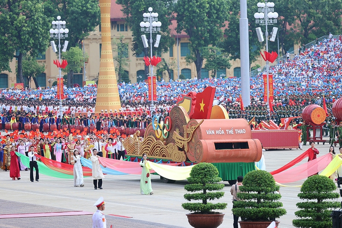 Ấn tượng khối quần chúng tham gia diễu hành tổng duyệt Lễ A80- Ảnh 10. Ấn tượng khối quần chúng tham gia diễu hành tổng duyệt Lễ A80- Ảnh 10.