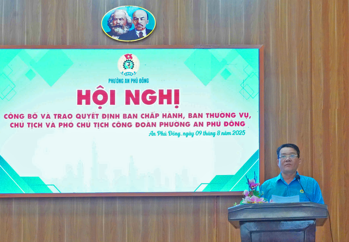 TPHCM: Công đoàn phường An Phú Đông ra mắt Ban Chấp hành mới, đẩy mạnh chăm lo người lao động- Ảnh 1. TPHCM: Công đoàn phường An Phú Đông ra mắt Ban Chấp hành mới, đẩy mạnh chăm lo người lao động- Ảnh 1.