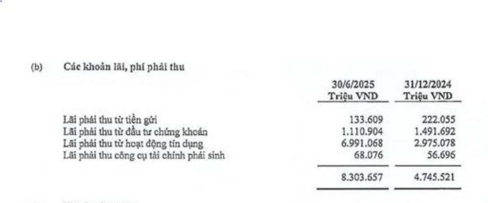 Nguồn: Báo cáo tài chính hợp nhất quý II/2025 tại LPBank Nguồn: Báo cáo tài chính hợp nhất quý II/2025 tại LPBank