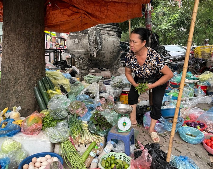 Hạnh phúc bên sạp rau nhỏ nơi chợ tạm của cặp vợ chồng U70- Ảnh 2. Hạnh phúc bên sạp rau nhỏ nơi chợ tạm của cặp vợ chồng U70- Ảnh 2.