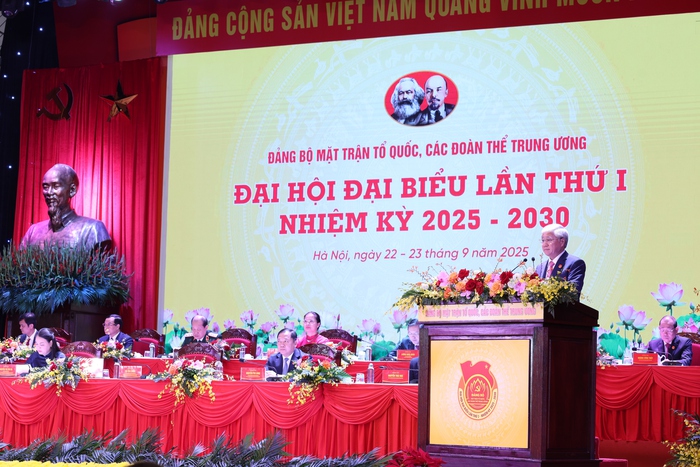 Lãnh đạo Đảng, Nhà nước dự Đại hội đại biểu Đảng bộ MTTQ, các đoàn thể Trung ương lần thứ I, nhiệm kỳ 2025 - 2030 - Ảnh 6.
