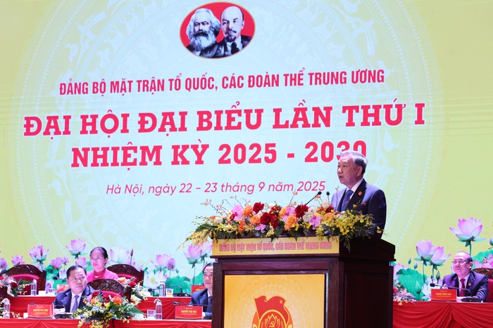 Phát biểu của Tổng Bí thư Tô Lâm tại Đại hội đại biểu Đảng bộ MTTQ, các đoàn thể Trung ương lần thứ I- Ảnh 1.