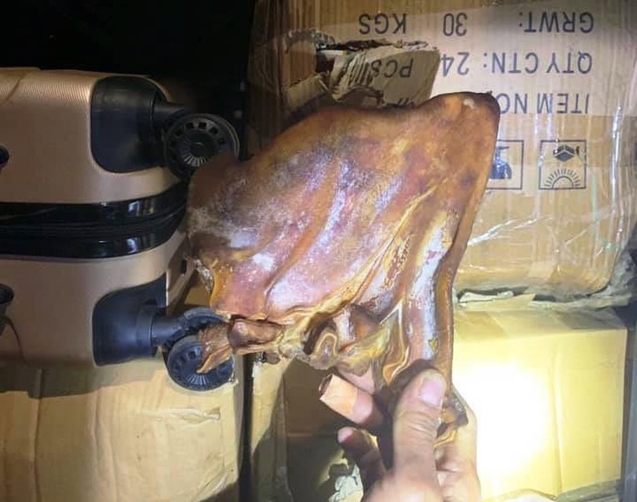 Số tai lợn khô không rõ nguồn gốc bị Quản lý thị trường Quảng Ninh phát hiện