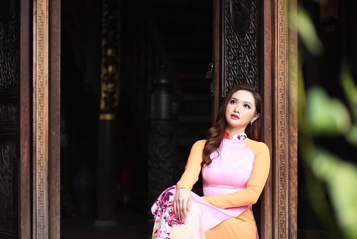 Người đẹp Miss Photo Trân Chân nổi bật với áo dài du Xuân - Ảnh 4.