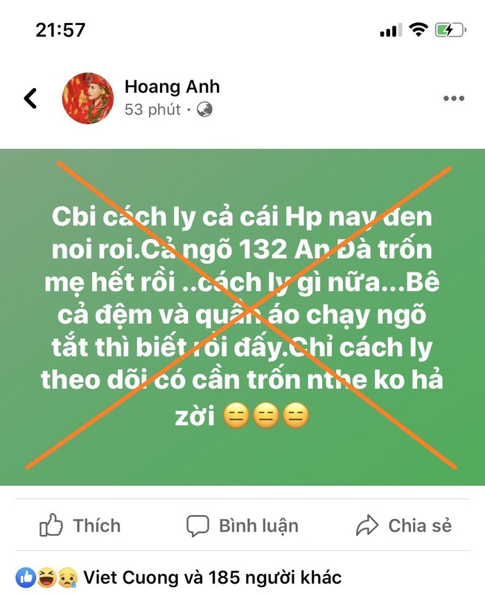 Cô đồng đăng tin chuẩn bị cách ly cả Hải Phòng: “Tôi mong mọi người tha thứ” - Ảnh 1.