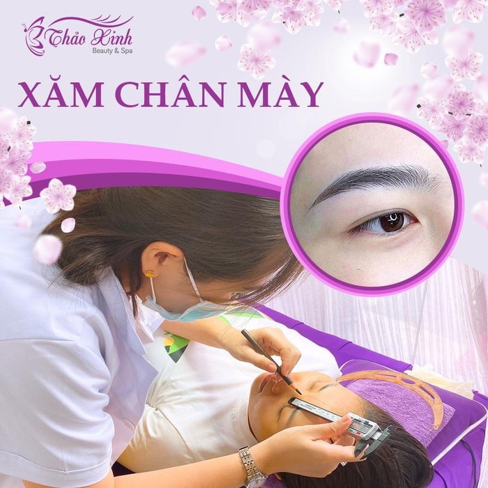 Xăm chân mày là một trong những dịch vụ nổi bật của chuỗi TMV Thảo Xinh