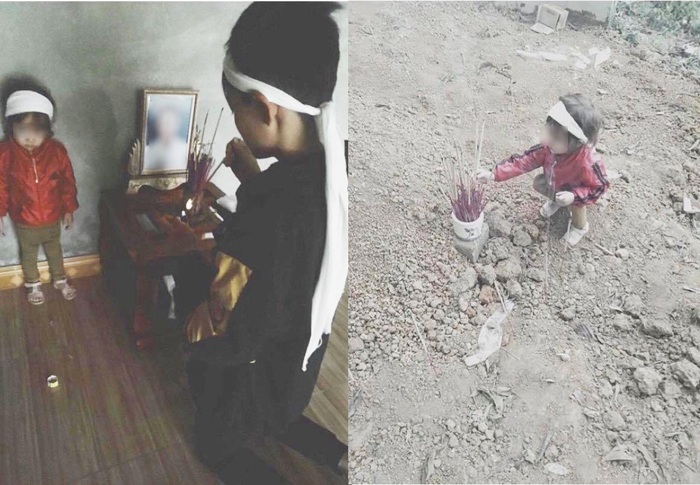 Chồng chém vợ rồi tự tử ở Tuyên Quang: Quặn lòng nhìn hai đứa trẻ chịu tang bố - Ảnh 2.