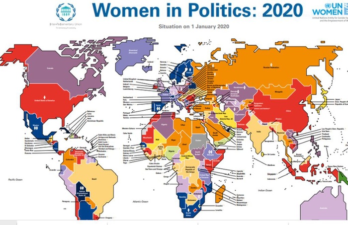 Bản đồ phụ nữ tham chính 2020: Tỷ lệ nữ bộ trưởng ở mức cao nhất mọi thời đại - Ảnh 1.