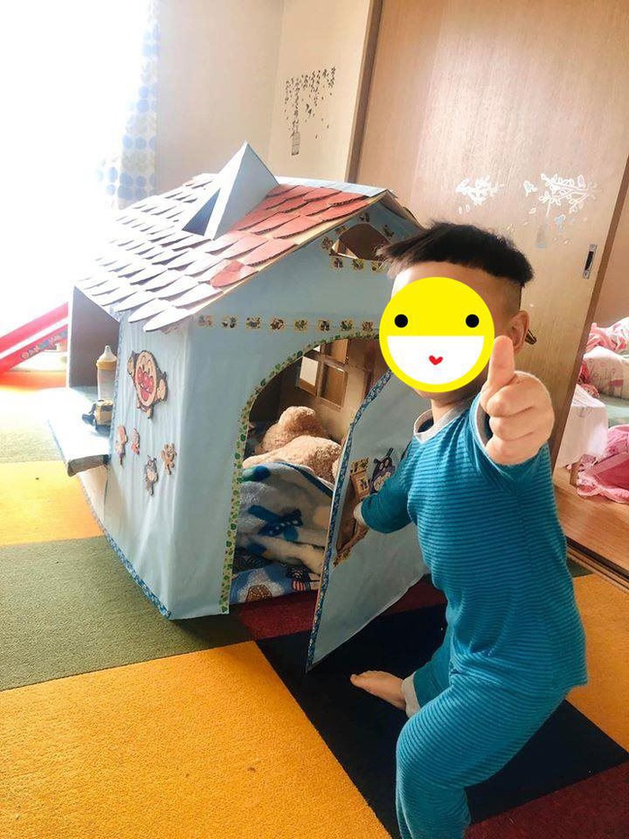 Chỉ mất 300 nghìn đồng, mẹ Việt ở Nhật tự làm nhà siêu đẹp mừng sinh nhật con 3 tuổi - Ảnh 6.