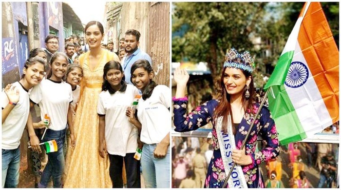 Hoa hậu Thế giới 2017 Manushi Chhillar đi đến các vùng để thực hiện dự án thiện nguyện