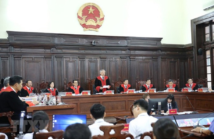 Chánh án TAND Tối cao Nguyễn Hòa Bình chủ tọa phiên giám đốc thẩm. ảnh TTXVN