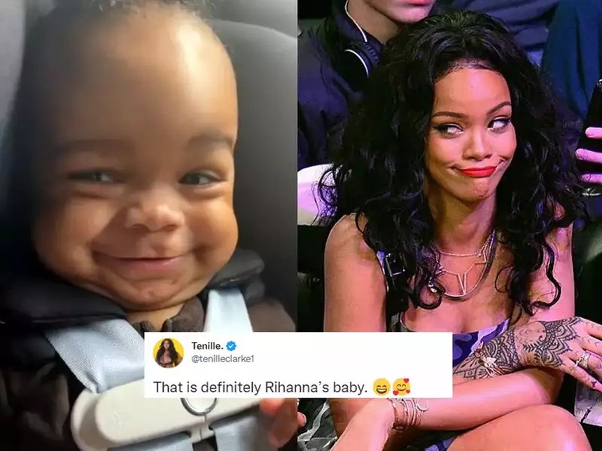 Rihanna lần đầu khoe diện mạo con trai đầu lòng, chỉ 1 khoảnh khắc cũng đủ gây bão MXH - Ảnh 2.