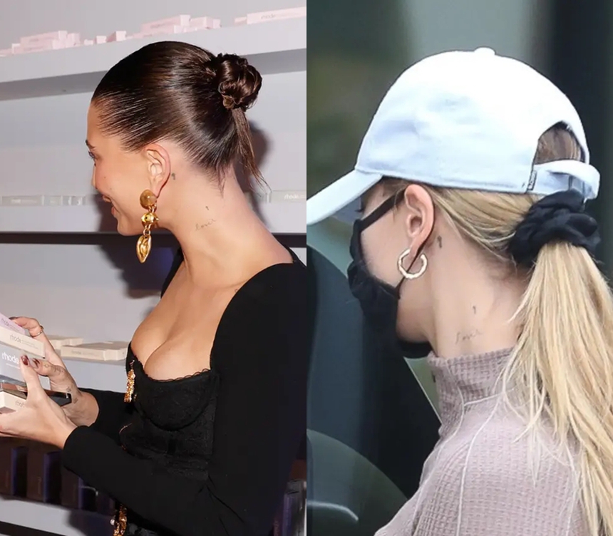 The mystery of Selena Gomez and Hailey Bieber having a strange tattoo under their ear - Photo 4.