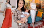 Cất hết váy đầm lộng lẫy vào tủ, Hoàng Oanh sau sinh mặc đồ thùng thình chuẩn style mẹ bỉm.