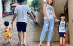 Đưa con đi học, sao Việt cũng quần đùi áo phông tuềnh toàng như ai