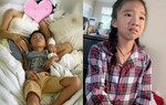 Con gái Hồng Ngọc mếu máo khi thấy vết bỏng lớn trên chân mẹ sau tai nạn nổ nồi xông hơi