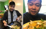 Khoe "nấu ăn cho vợ" món ngon nhưng chiếc chảo 
của Quang Lê mới là tâm điểm
