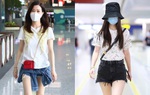 Xa Thi Mạn cạnh tranh độ trẻ trung với Angela Baby tại sân bay khi cùng ý tưởng lên đồ khoe chân nuột