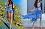 Không váy áo cầu kỳ, Hari Won - Lan Ngọc hô biến khăn choàng thành thời trang đi biển quyến rũ 