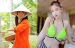 Ngày thường toàn diện áo bà ba, Puka gợi cảm với bikini xanh neon nổi bật