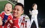 Mặc con trai chần chừ, sợ hãi, Tuấn Hưng vẫn dắt cậu bé ra tắm mưa
