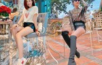 Với mỗi chiếc quần, Thúy Ngân biến hóa cả loạt set đồ 