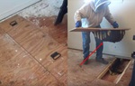 Nghe âm thanh phát ra từ miếng ván sàn, người phụ nữ gọi điện cầu cứu
