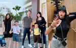 Bất kể đưa con đi học hay dắt con đi chơi, bà xã Đăng Khôi vẫn không quên mặc đẹp