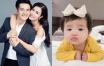 Con gái Đông Nhi đã "cẩn thận" đeo nơ mà khuôn mặt vẫn y chang bố