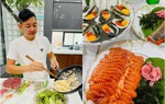 Thành Đạt tự tay vào bếp nấu ăn như nhà hàng đãi Hải Băng