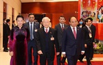 Hình ảnh đại biểu dự phiên trù bị, thông qua chương trình làm việc Đại hội XIII của Đảng