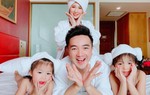 Dương Ngọc Thái sung sướng làm bố lần 3, con gái hỏi mẹ: Có "Cục vàng", tụi con là gì?
