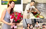 Siêu mẫu Kim Cương cười tủm tỉm cả tối khi ông xã nấu ăn, tặng quà