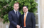 Thủ tướng Phạm Minh Chính hội kiến Tổng thống Pháp Emmanuel Macron