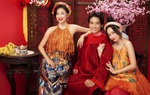 Mỹ nhân "Thiên thần hộ mệnh" Trúc Anh, Salim gợi cảm với áo dài cách điệu đón Tết