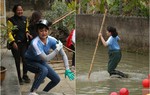 “Táo Y tế” Vân Dung lội ao bùn lầy nhiều lần suýt té, mang về số tiền "khủng"